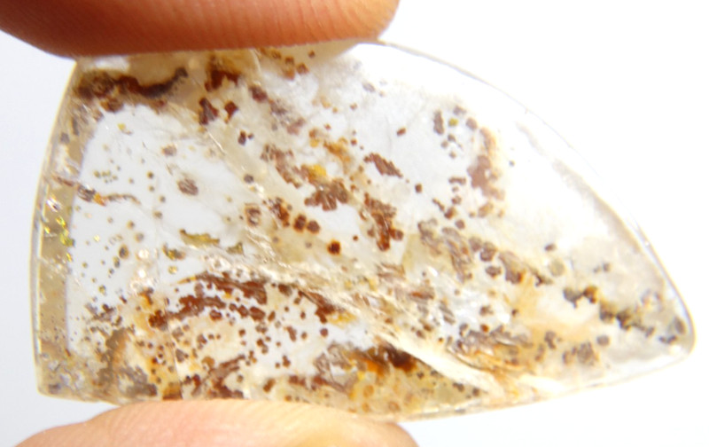 IP26 Pyrite Marcasite in quartz 34.95ct 31x17x5mm free form rare inclusions