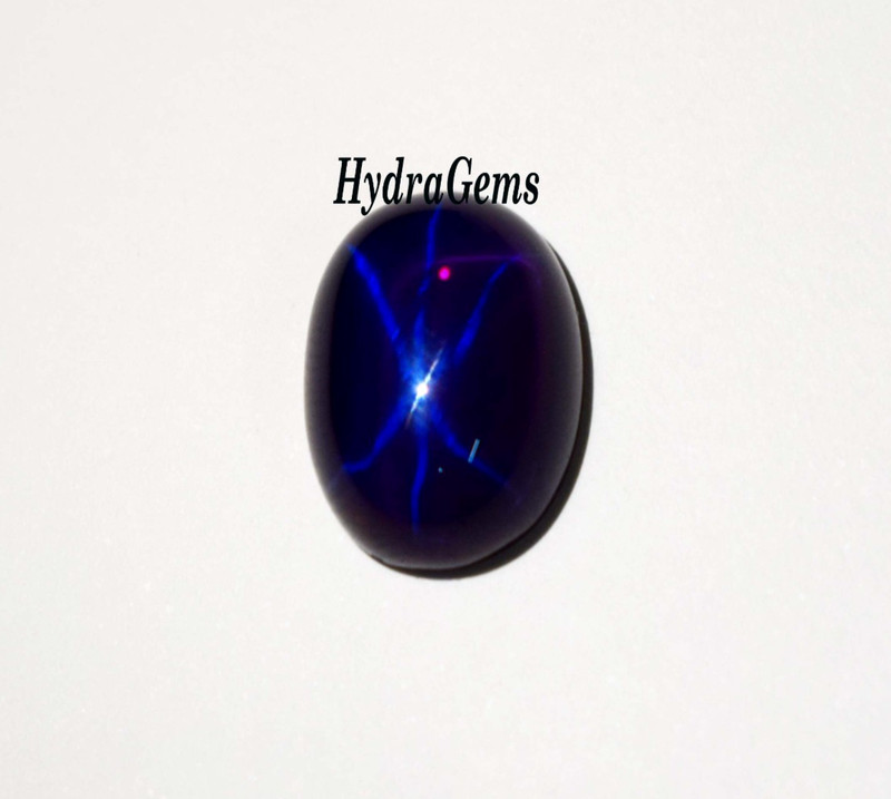 6 Rays Deep Royal Purplish Blue Natural 8Ct Blue Star Sapphire Cabochon Gemstone gallery