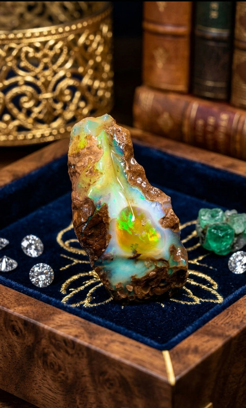 Premium Natural Ethiopian Rough Opal intense Rainbow Color Play Raw Specimen
