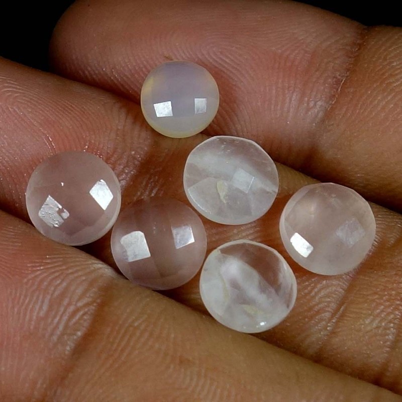 100% Natural Rose Quartz Round Cut Gemstones 11.00Cts 08x08x04mm