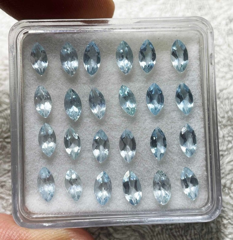 Natural Aquamarine Marquise Cut Loose Gemstone Lot 23 Pcs 3*6 MM 5 CT
