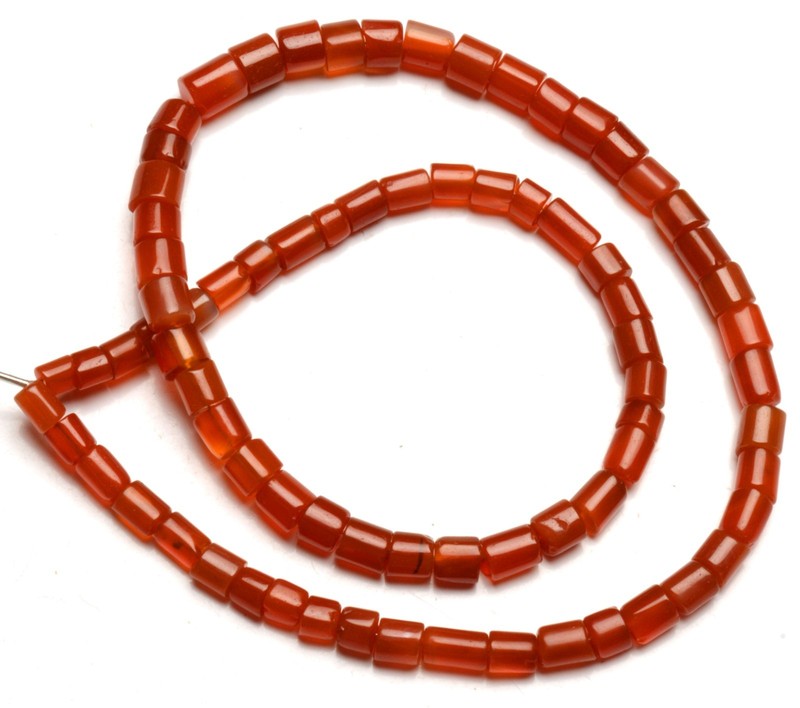 Natural Carnelian 4 to 5 mm Size Tube Beads Strand 16" Jewelry Making Gems India gallery