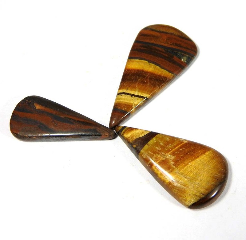53.65Cts100%Natural Golden Brown Tiger Eye Pear Cabochon Loose Gemstone.lot