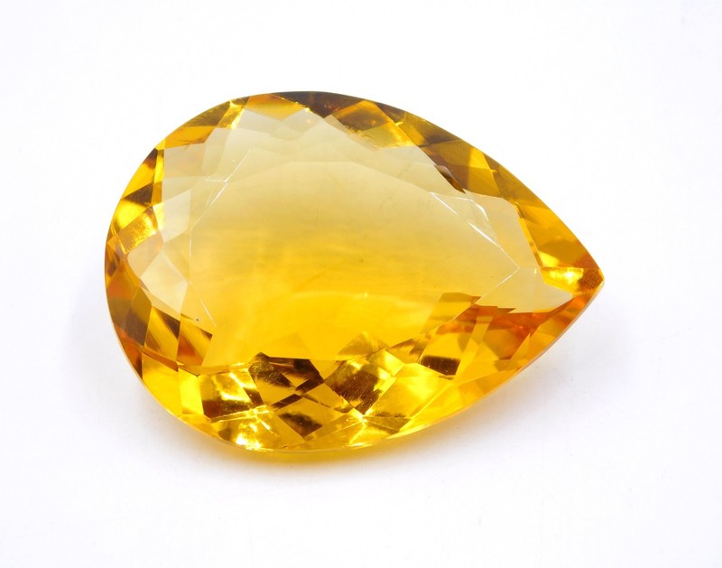 30X40 MM Lab Created Citrine Quartz Pear Cut Loose Gemstone 84 Cts 1 Pcs P-3619