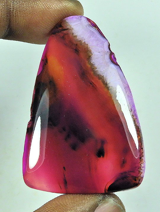 89Cts. Dyed Onyx Agate Fancy Shape Cabochon Loose Gemstone 32X49MM
