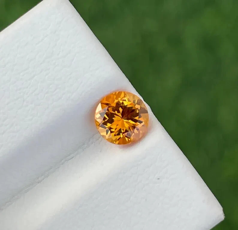 AAA Natural Flawless Orange Spessartite Garnet Round Cut Loose Gemstone 10 Ct+ gallery