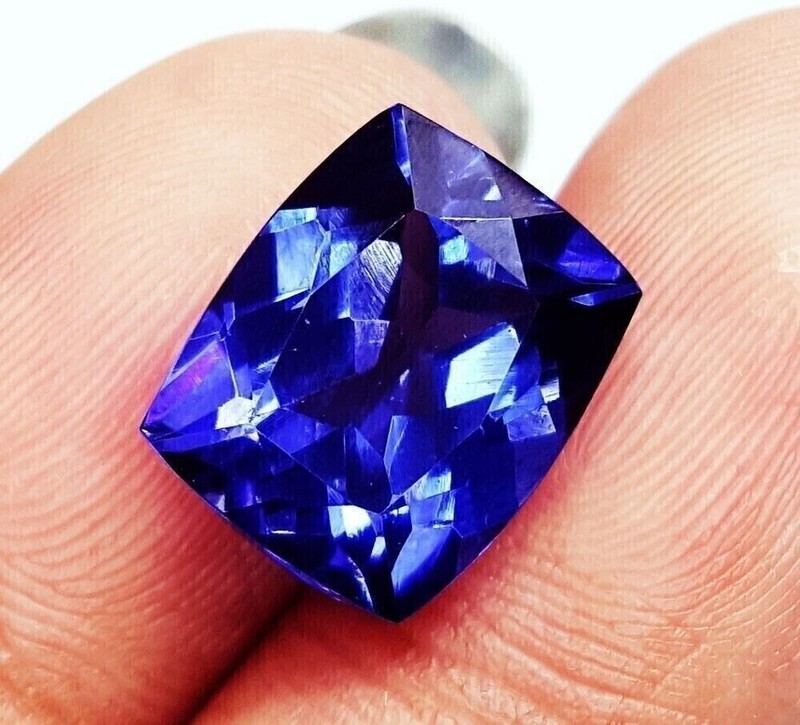 Excellent Blue Tanzanite Cushion Cut 9-11 Ct Certified Natural Loose Gemstone