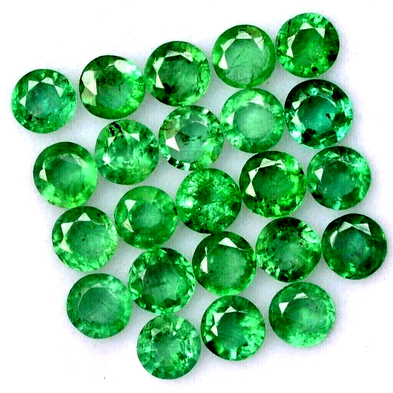 7 mm 05 Pcs Natural Colombian Green Emerald Round Lot Loose Certified Gemstone