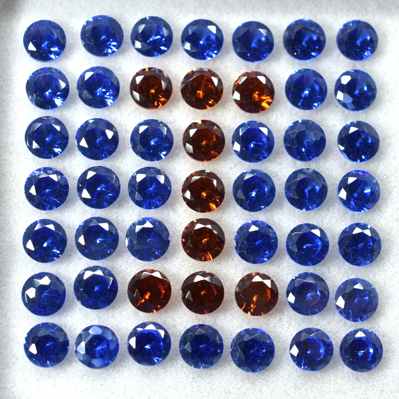 50 Pcs Natural Sapphire Mix Color CERTIFIED 5×5 MM Round Lot Gemstone