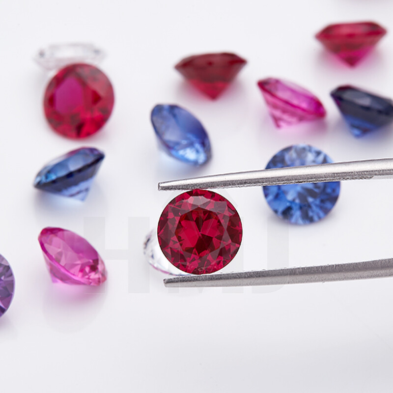 3mm~15mm Round Cut Multicolor Lab Grown Corundum Stone Synthetic Loose Gemstone gallery