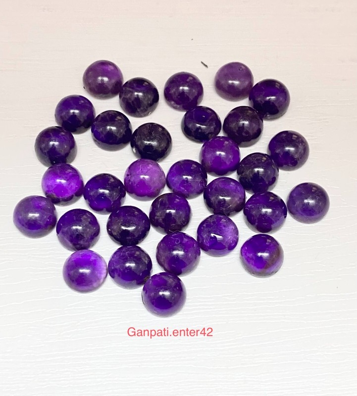 Natural Amethyst Round Cabochons 8×8 MM 05 Pcs Lot Calibrated Loose Gemstone E