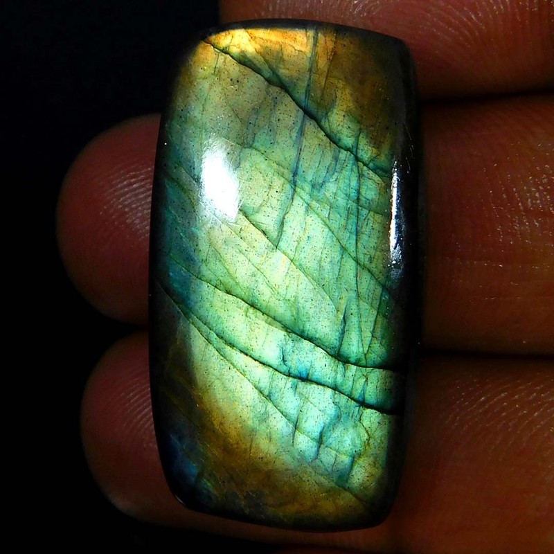 Natural Amazing Power Labradorite Cushion Cabochon 43.40Cts. Loose Gemstone
