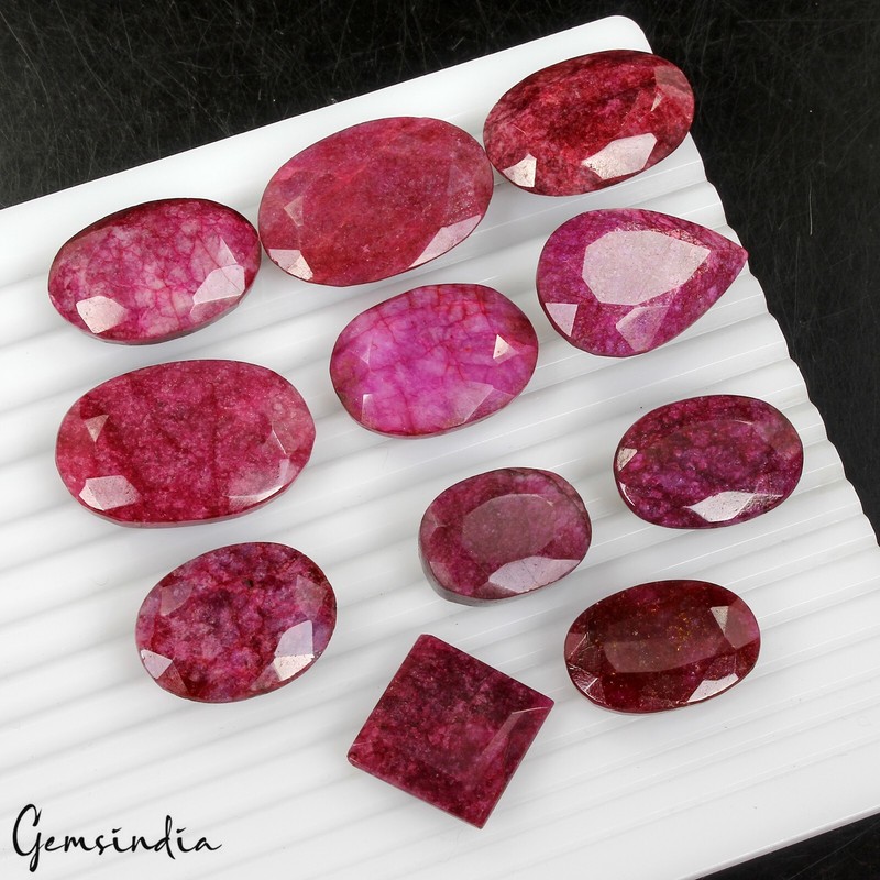 480 Cts Natural Red Beryl Bixbite Mix Cut Loose 21m-26mm USA Gemstones~11 Pcs