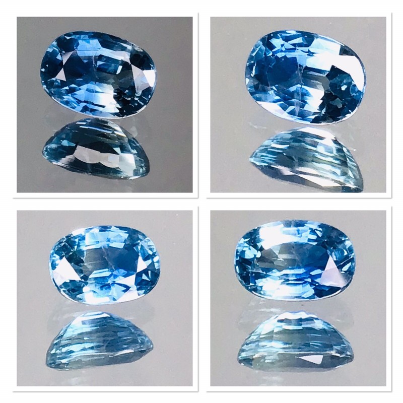 Australian Parti Sapphire 1.25 Tri Colour Teal Blue Aqua Oval Cut Gemstone