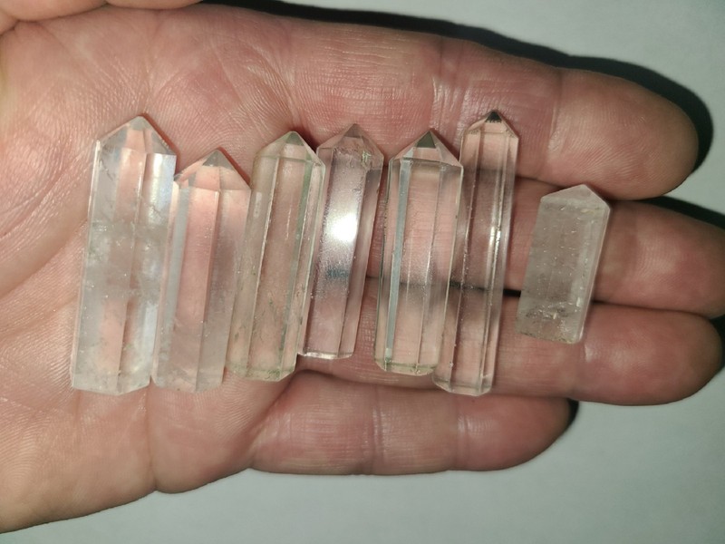 Natural Clear, White, Crystal Quartz Single Terminal Gemstone Pencil Points