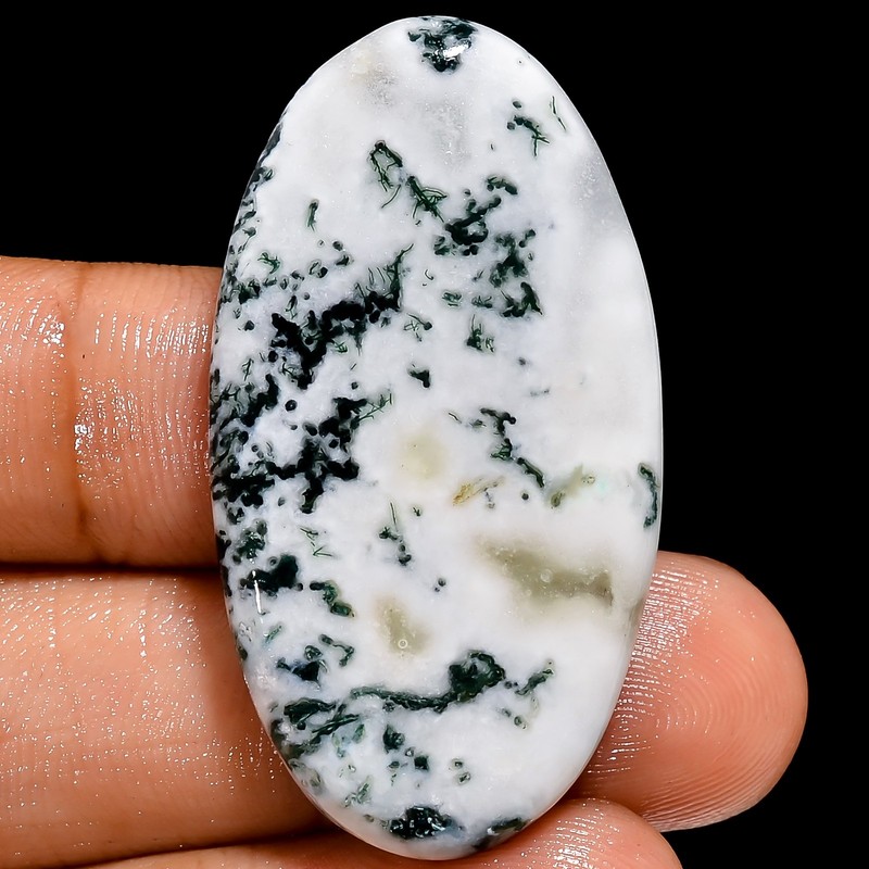 100% Natural Tree Agate Oval Shape Cabochon Gemstone 39.5 Ct. 40X21X5 mm X-11034