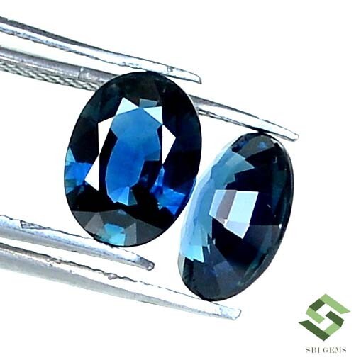 8x6 mm IGI Certified Natural Blue Sapphire Oval Cut Pair 2.25 CTS Loose Gemstone gallery
