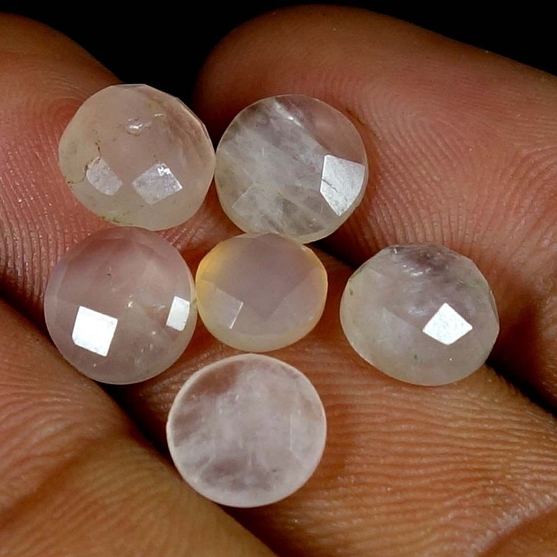 100% Natural Rose Quartz Round Cut Gemstones 11.20Cts 08x08x04mm