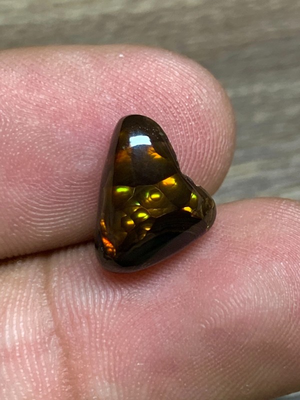 Natural Fire Agate Cabochon Gemstone 3.60crt Mexican Multicolor Loose Stone gallery