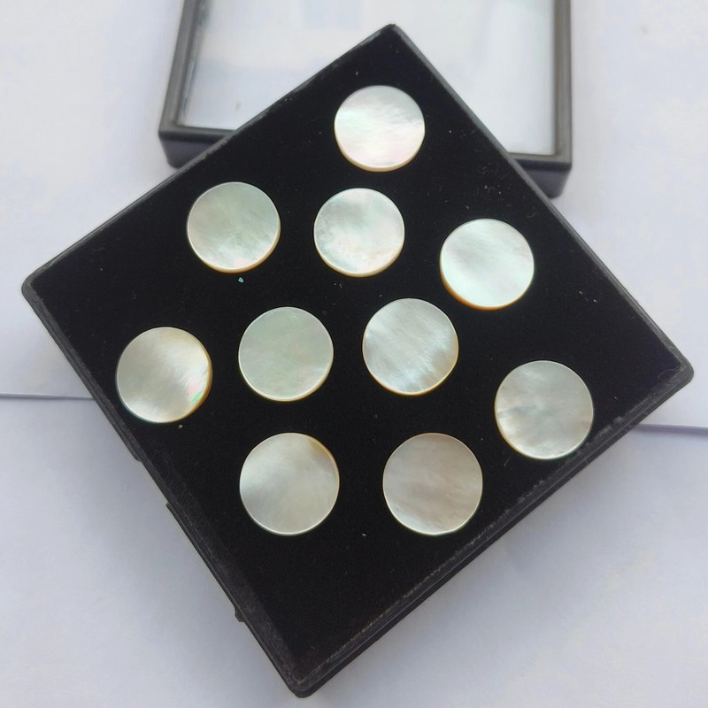 AAA+ Natural Mother of Pearl Both Side Flat Round Shape Loose Gemstone