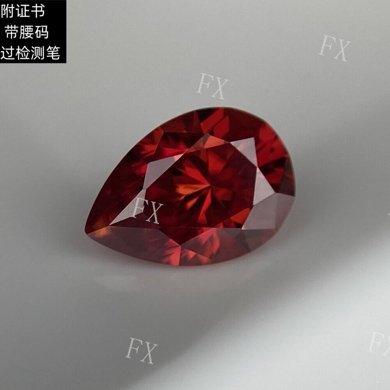 5×7~7x10mm Garnet Color VVS1 Pear Cut Moissanite Stone With GRA Certificate