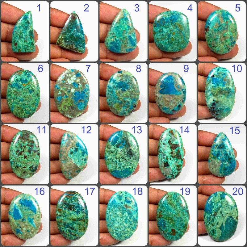 TEXTURED! NATURAL BLUE GREEN CHRYSOCOLLA CABOCHON GEMSTONE JEWELRY USE CO-A