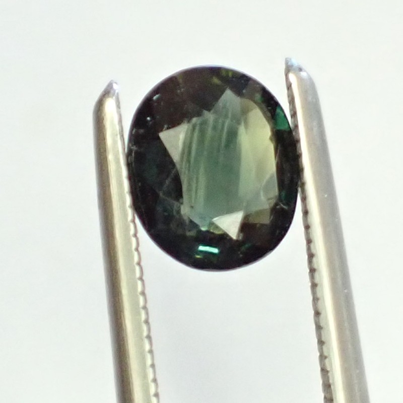 0.63ct Oval 5.9x4.9mm Dark Blue Green Rare Natural Australian Parti Sapphire Gem