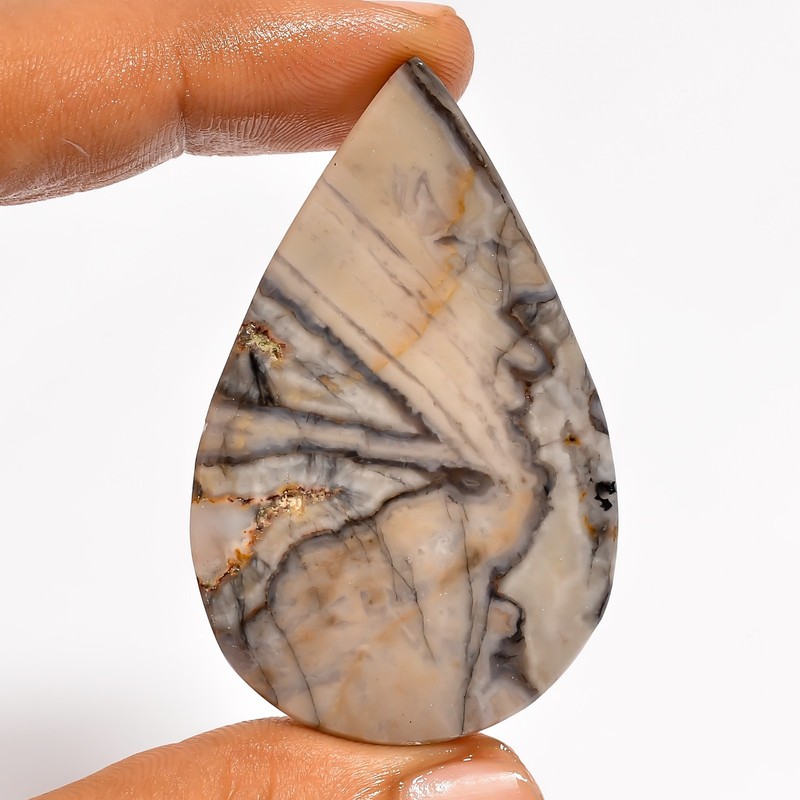 80 Ct Natural Wave Jesper Large Pear Shape Cabochon Loose Gemstone 53X33X5 mm gallery