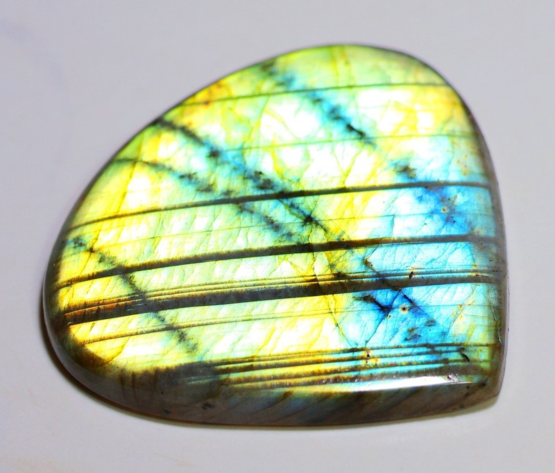 128 Ct 6X50X47 mm Natural Multi Fire Labradorite Pear Cabochon Gemstone RO-186