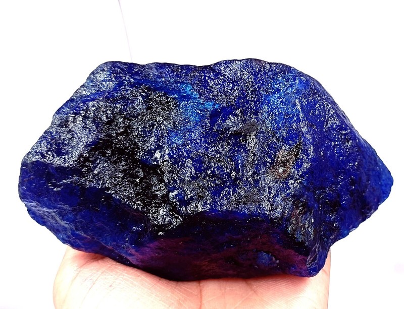 DYED 7000.00 Carat African Blue Sapphire Rough EGL Certified Loose Gemstone GVO