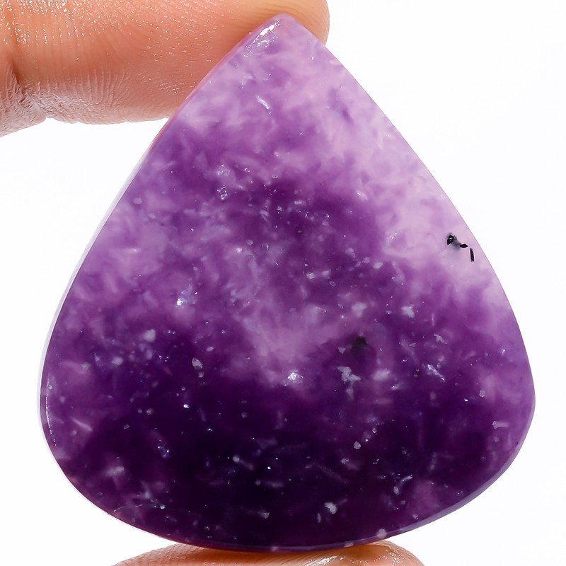 Natural Purple Lepidolite Heart Cabochon Loose Gemstone 66.5 Ct 42X39X5mm X19053