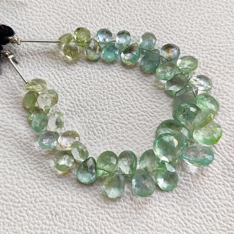Brazil Aquamarine Faceted Pear Beads 8x6mm to 13x9mm Gemstone 6" Strand gallery