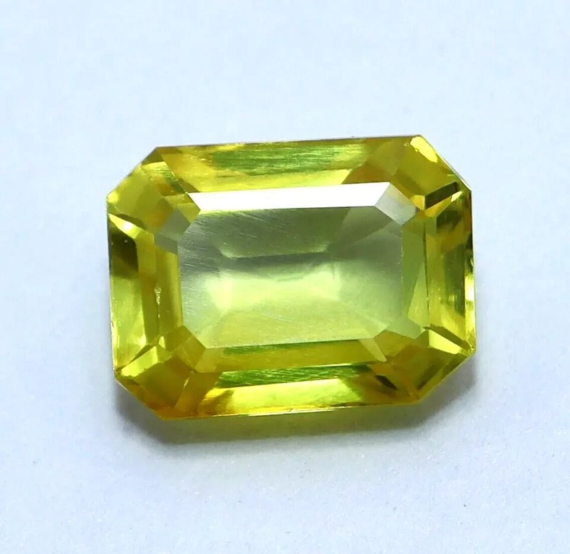 Natural Ceylon 8.90 Ct Yellow Sapphire Emerald Cut Certified Rare Loose Gemstone gallery