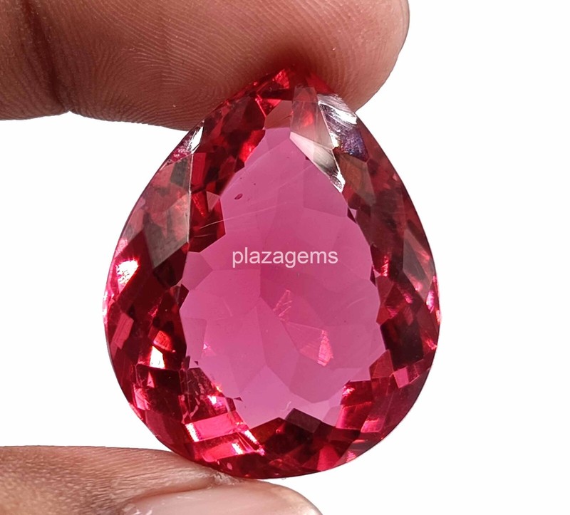 52 Ct Natural Blood Red Mozambique Ruby Pear Cut CERTIFIED Flawless Gems 4OUO gallery