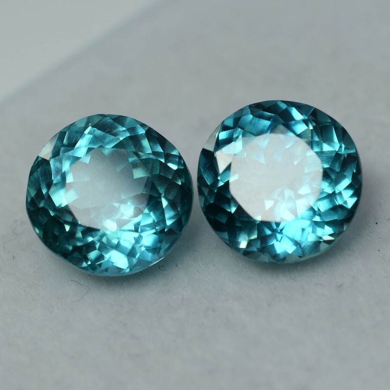 16 To 20 Ct Natural Montana Sapphire CERTIFIED Round Shape Loose Gemstone Pair