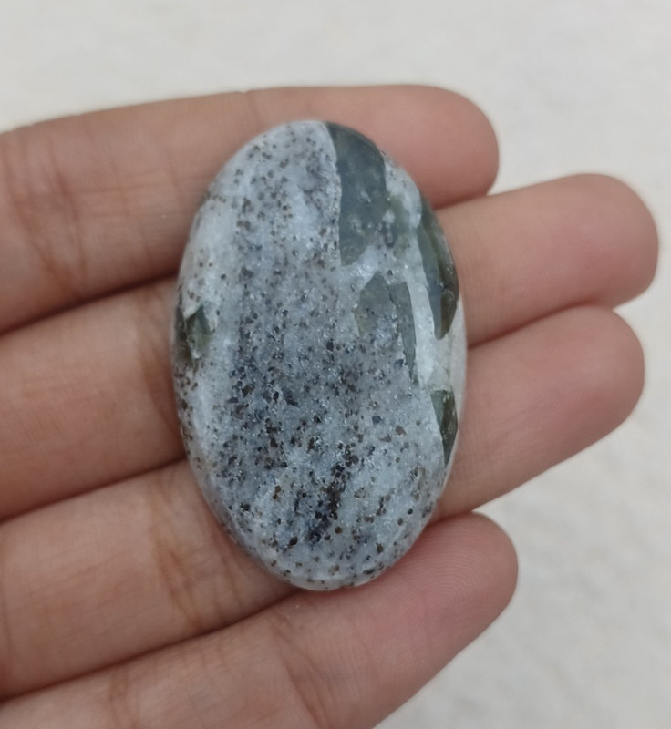 Natural Kiwi Jasper Oval Cabochon 38.5x24x6mm Approx 48.20Cts AMJ687