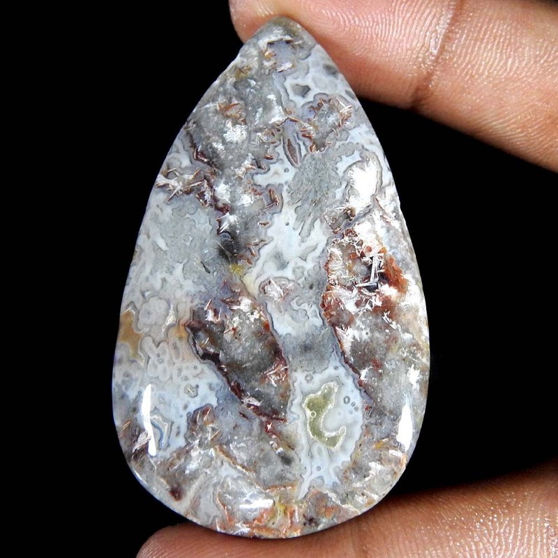 96.10Cts100%Natural Crazy Lace Agate Pear Cabochon Loose Gemstones