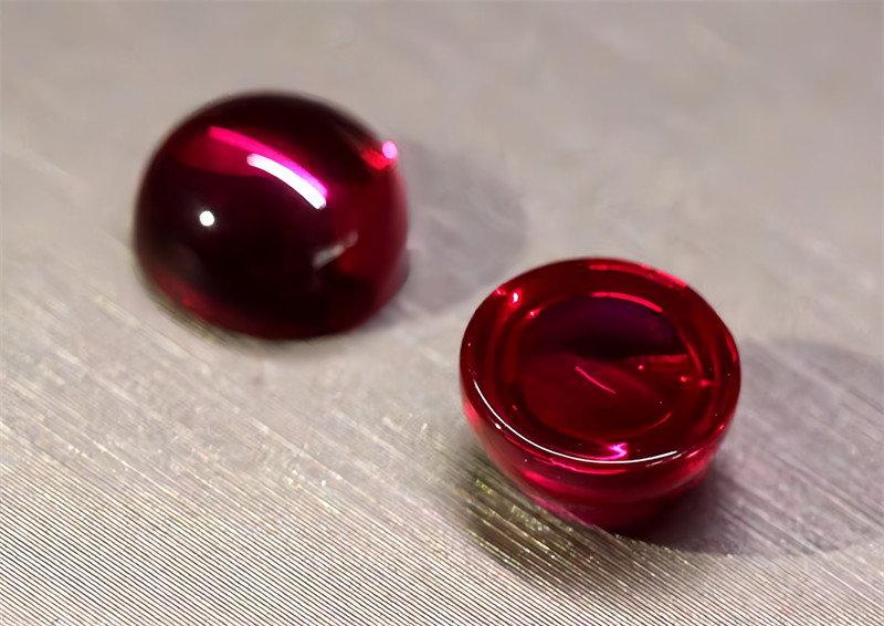 Top quality Round Cabochon Red Color Ruby Lab Created AAAA+ Loose Gemstone gallery