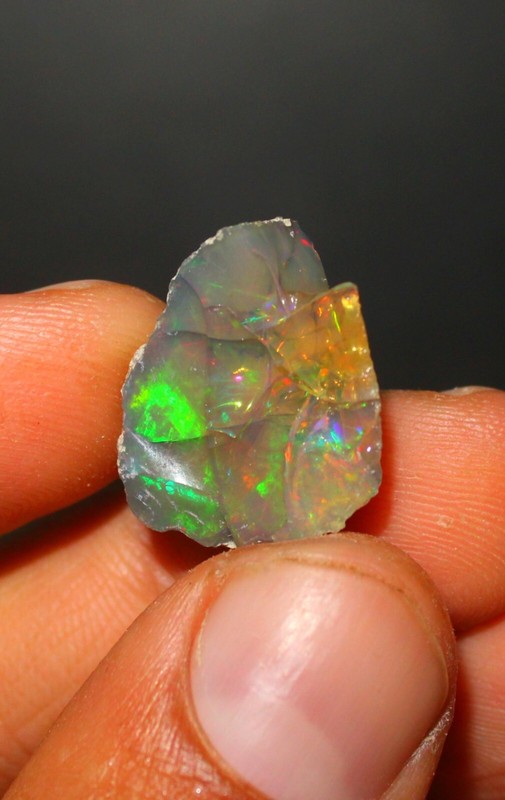 Black Opal Rough, AAA Ethiopian Black Opal, Welo fire colorful opal, 12.70 Cts