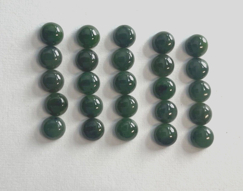 VINTAGE 8 MM ROUND TAIWAN JADE CABS 5 PIECE LOT BEST PRICE ON EBAY WHOLESALE!!! gallery