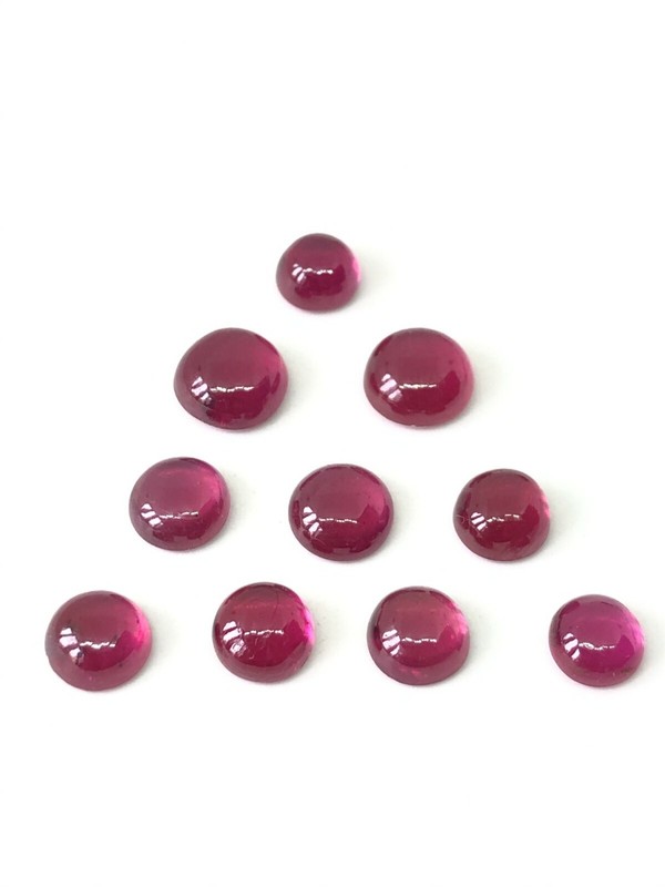 Ruby Round Shape Cabochon Flat Back Size 3mm-12mm AAA Quality Loose Gemstone gallery