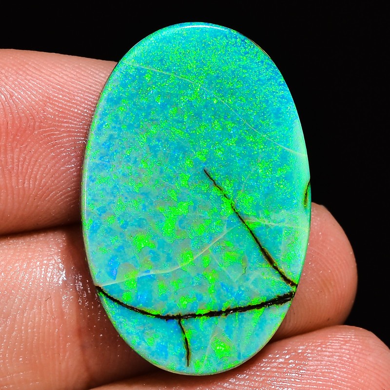 14.15 Ct Australian Monarch Opal Cabochon Oval Shape Gemstone 19x29x3 mm lp-57