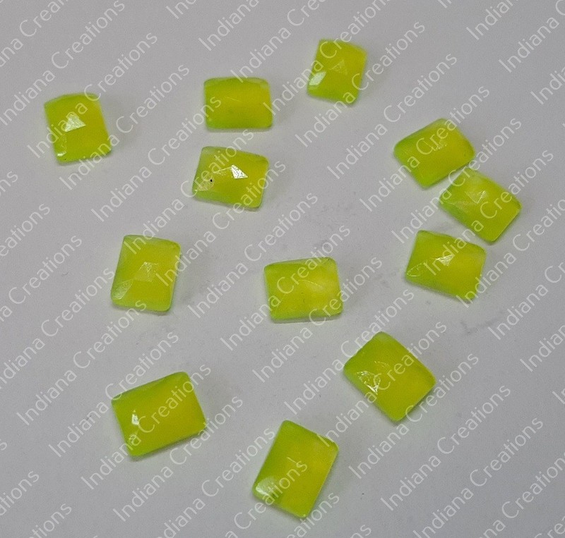 Natural Yellow Jade Rectangle Rose Cut 6x8mm To 20x25mm Loose Gemstone gallery