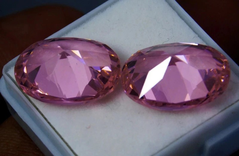 120 Ct Natural Cambodian Pink Zircon Pair Oval Cut Loose AGL Certified Gemstone gallery