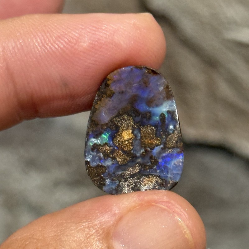 12.6ct 20x15x5mm Blue Australian Boulder Opal Free Form Cabochon Gem