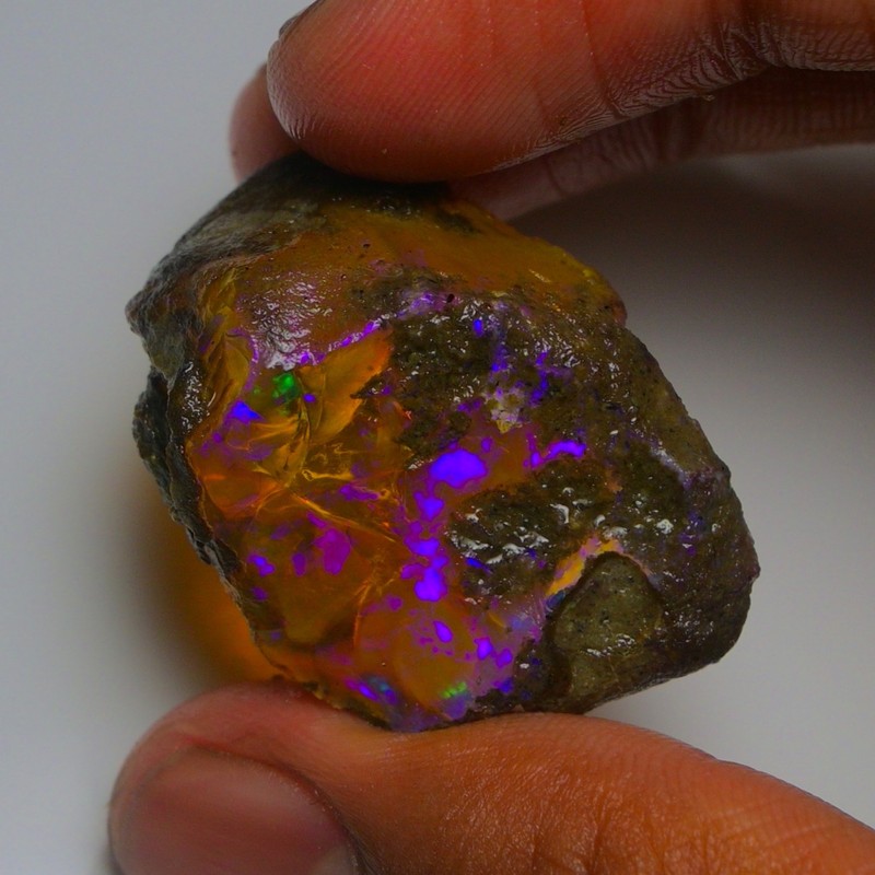 Ethiopian Oil Opal Specimen 49.70 cts Natural Rough Gemstone – Fire Opal Roug