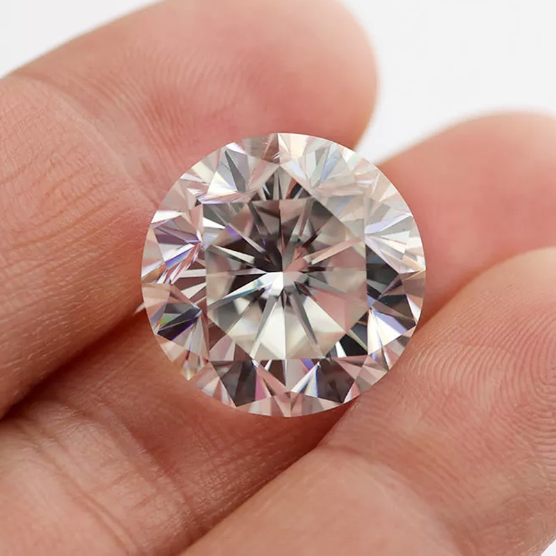 GRA Certified 2.45 Ct 9 mm Round Cut D Color Flawless Moissanite Loose Stone