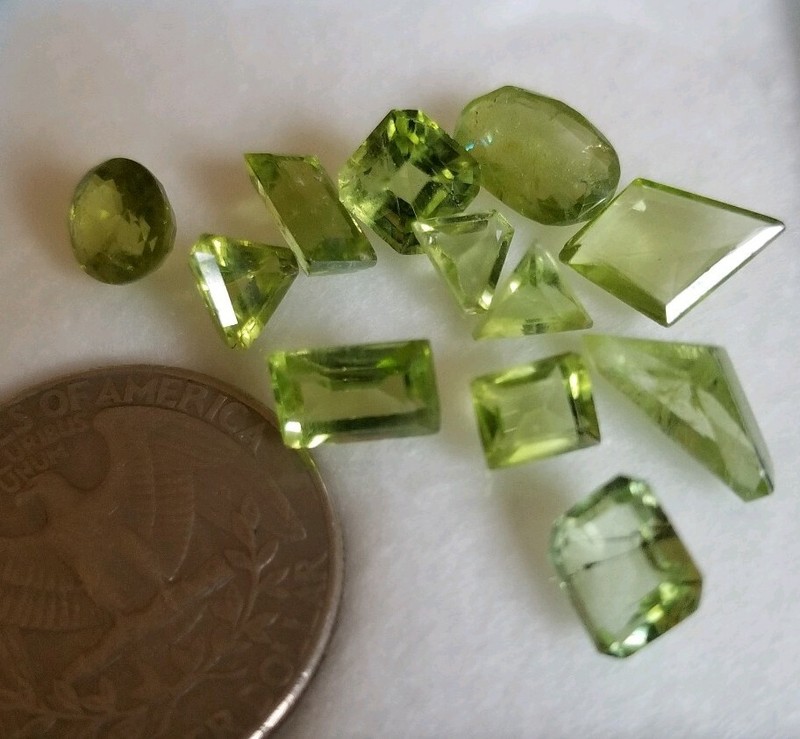 17.26 TCW 12PCs Natural Peridot Pakistan Unheated Mix Shapes Loose Gemstones