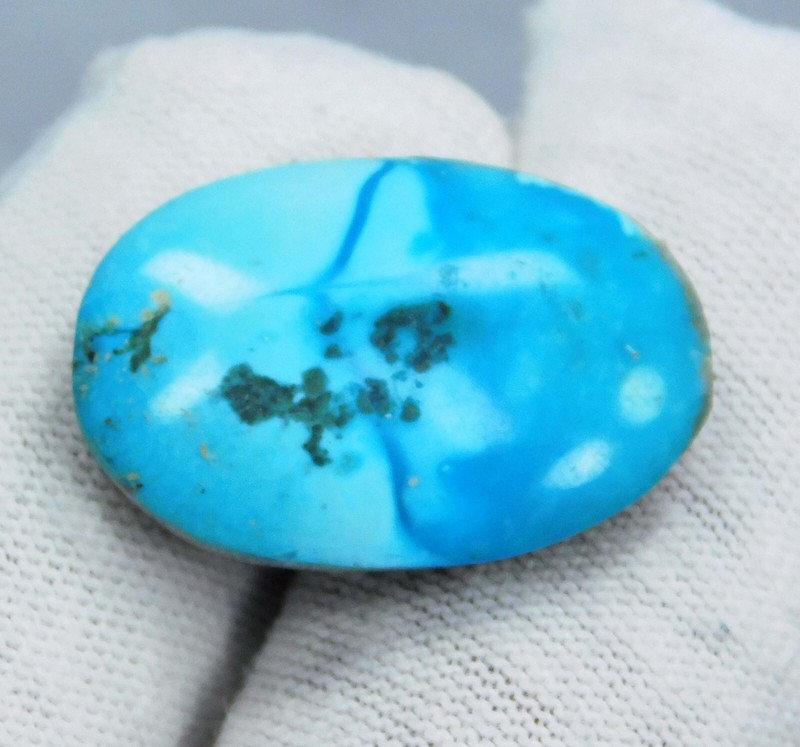 Natural 19.90 Ct Blue Turquoise Cabochon Cut From United States Loose Gemstone