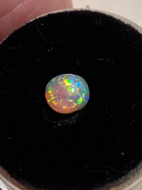 Natural Australian Mintabie Solid Crystal White Opal 0.65 Carat 5mm gallery